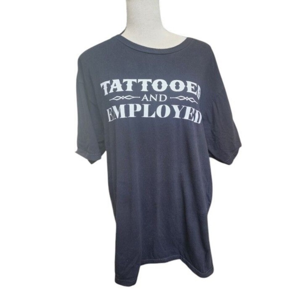 Steadfast Brand "tattooed And Employed' Black T-Shirt Size XL 2 Sides